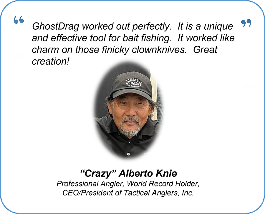 Alberto Knie endorces GhostDrag fishing line release to catch more fish